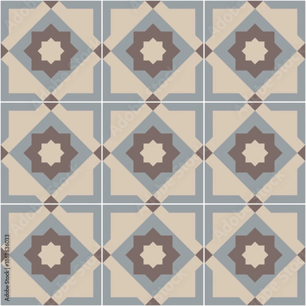 Obraz Repeatable tile pattern featuring geometric shapes and an arabesque star motif