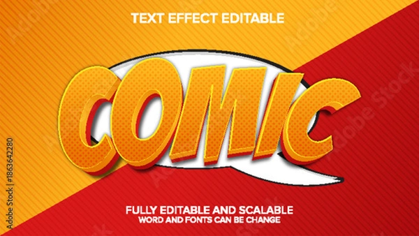 Fototapeta 3d text effect comic vector editable