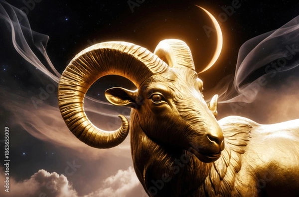 Obraz Golden Ram Celestial Night Vision