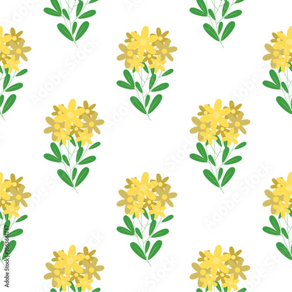 Fototapeta Flower vector seamless pattern illustration floral background 
