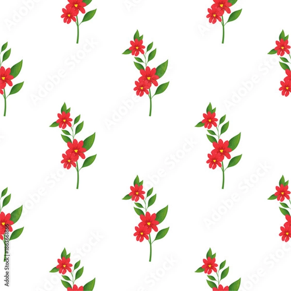Fototapeta Flower vector seamless pattern illustration floral background 
