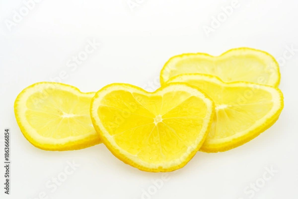 Obraz ハート形の断面のレモン
