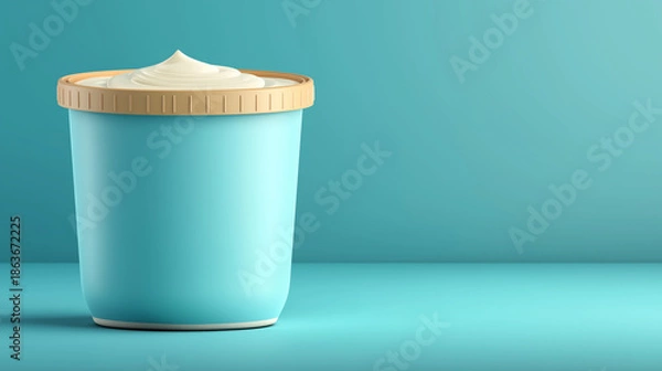 Obraz Blue container with cream spread