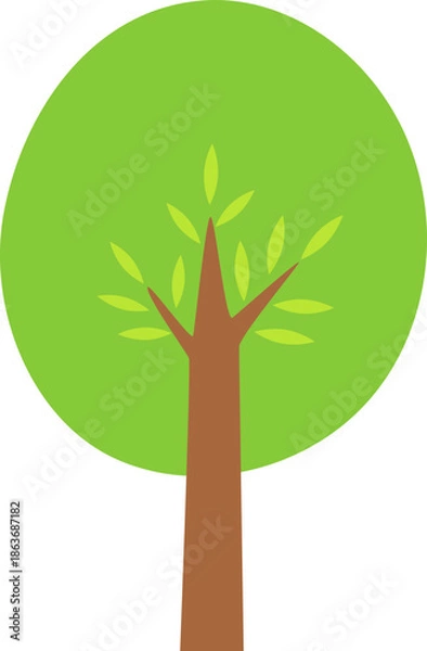 Fototapeta Simple green tree vector illustration