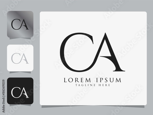 Obraz Elegant CA Letter mark Logo Template