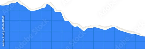 Fototapeta Blue declining line graph chart