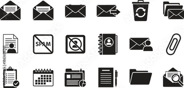 Obraz Email and Office Icons Set