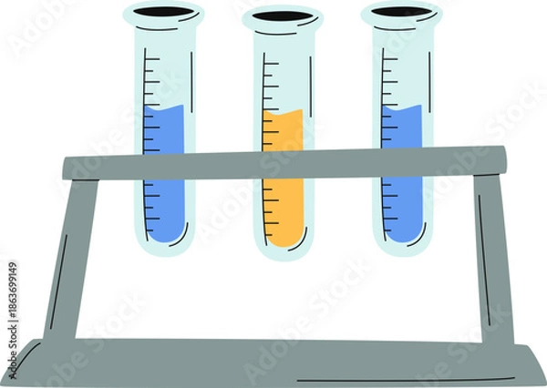 Fototapeta Laboratory test tubes in rack