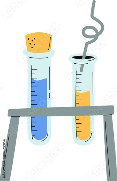 Obraz Laboratory test tubes with liquid