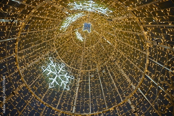 Obraz View from inside an artificial Christmas tree
