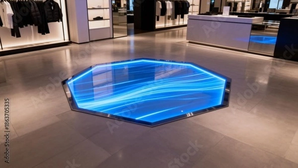 Obraz Modern retail store interior with illuminated display
