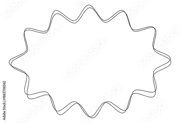 Fototapeta 吹き出しのイラスト20【手書き落書き風の二重線】