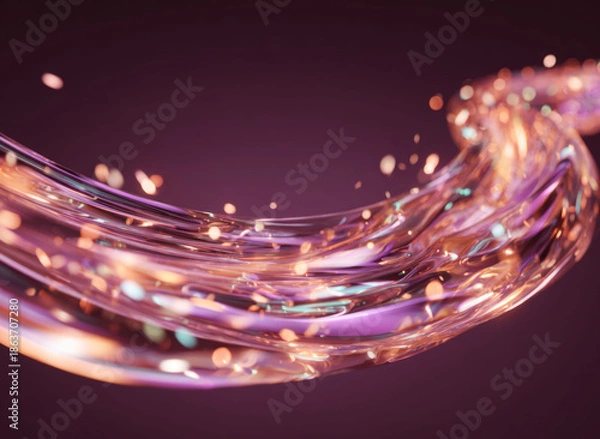 Obraz Futuristic Data Streams and Digital Landscapes