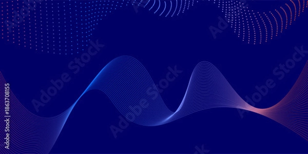 Obraz Abstracts colorful Wave style  line background, Illusion Background - Vector