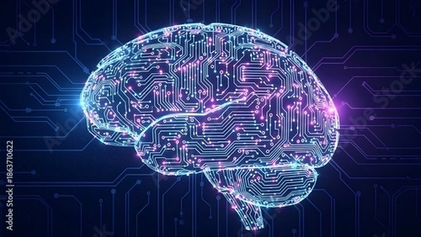 Obraz Artificial Intelligence Digital Brain Technology Concept