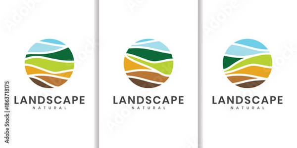 Obraz Abstract landscape nature logo with earth elements