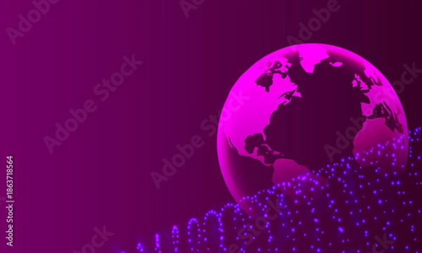 Obraz Blue Abstract Background with Earth Globe