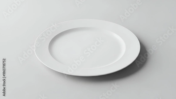 Fototapeta Empty White Plate — Minimal Table Setting