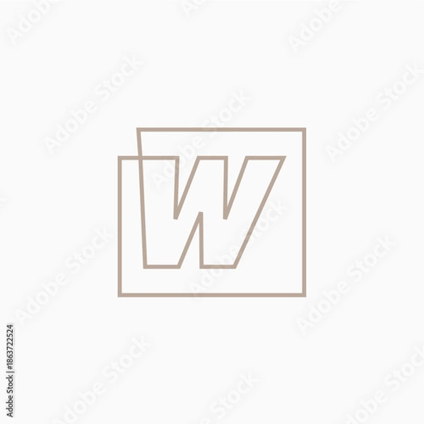 Obraz w letter mark square logo vector icon illustration