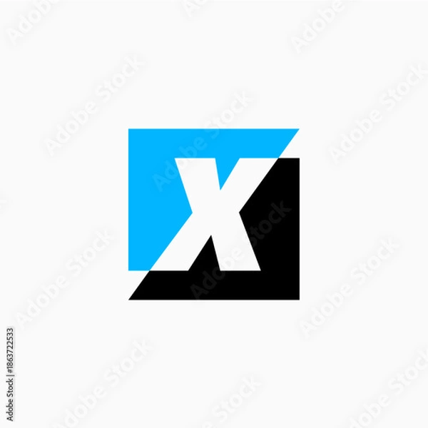 Obraz x letter mark square logo vector icon illustration