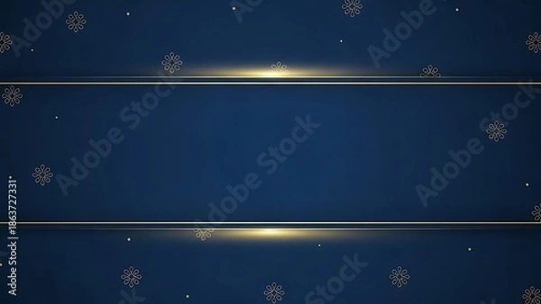 Obraz Elegant blue background with golden lines and decorative elements