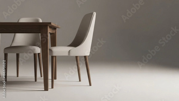 Obraz Modern Dining Table and Chairs Interior.