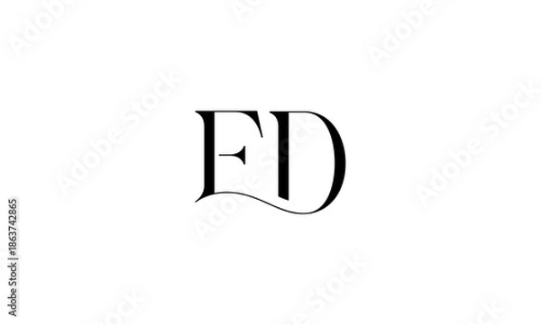 Obraz ED initial letters logo or ED monogram 