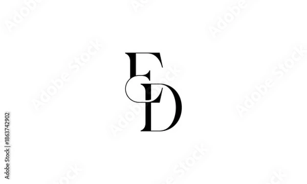 Obraz ED initial letters logo or ED monogram 