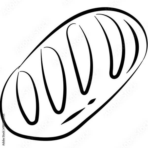 Obraz Hand Drawn Artisan Bread Loaf