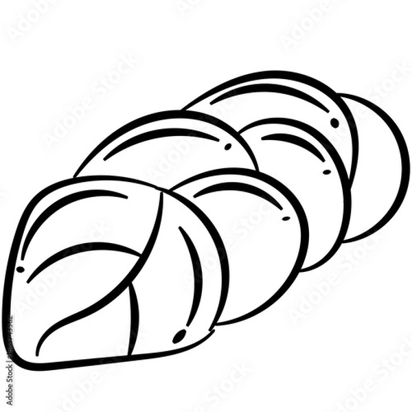 Obraz Hand Drawn Sliced Bread Loaf