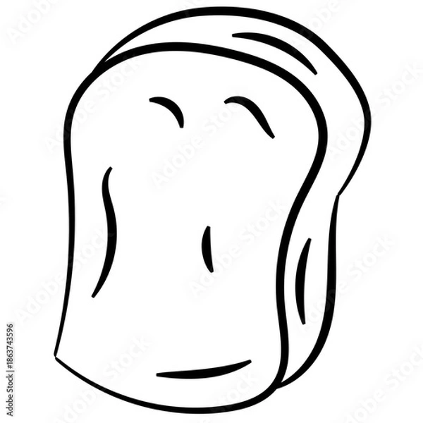 Obraz Hand Drawn Toast Bread Slice