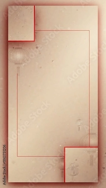 Obraz Abstract rectangular composition with red accents and copy space