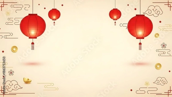 Obraz Decorative lanterns and festive elements on soft background