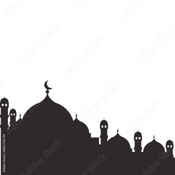 Obraz Mosque Shilhouette Illustration