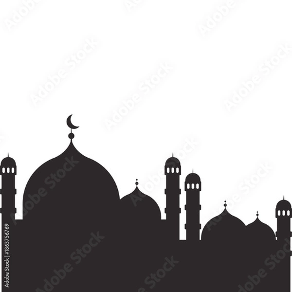 Obraz Mosque Shilhouette Illustration