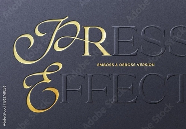 Obraz Embossing & Gold Debossing Effect Mockup