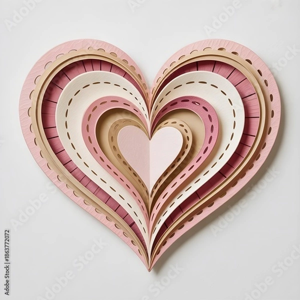 Obraz Layered paper heart craft