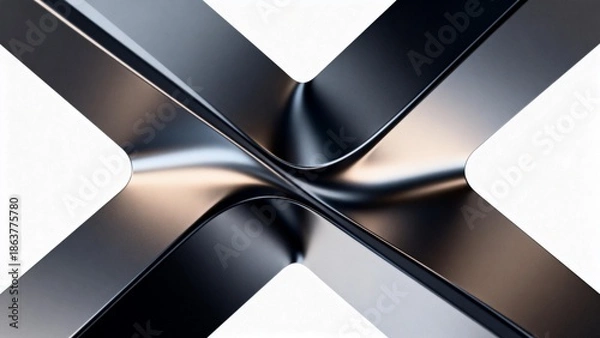 Fototapeta Abstract metallic X shape