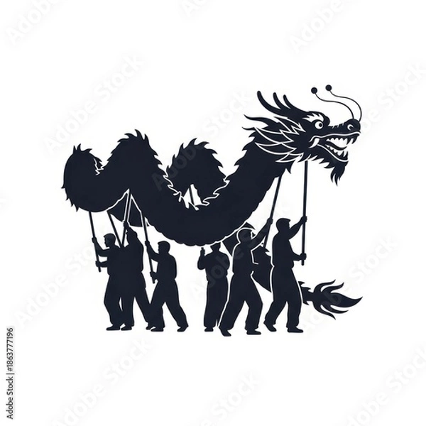 Fototapeta Chinese Dragon Dance Vector