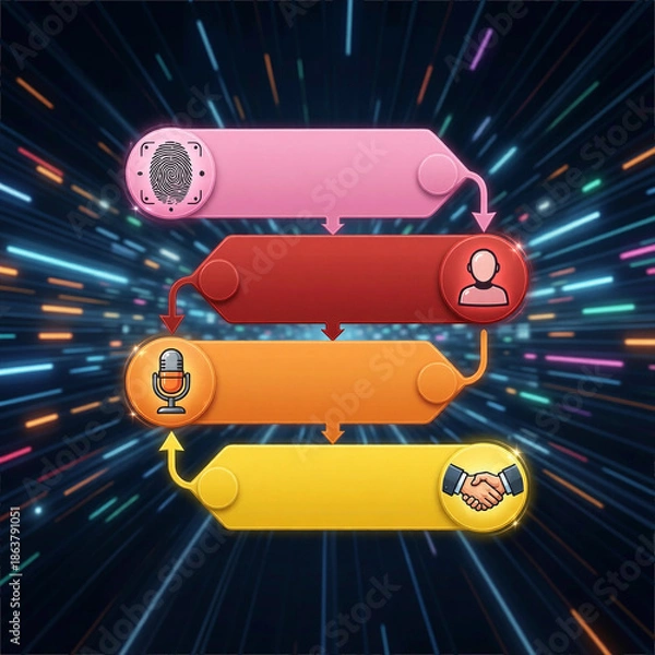 Obraz Secure Digital Process Flow with Biometrics and Communication