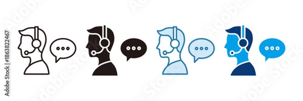 Fototapeta Customer Support Icon Set Multiple Style Collection