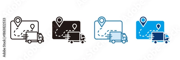 Fototapeta Delivery Tracking Icon Set Multiple Style Collection