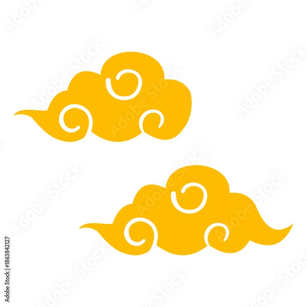 Obraz Flat Cloud Icon Vector Illustration Isolated on White Background