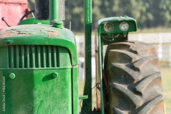 Obraz old vintage green Tractor