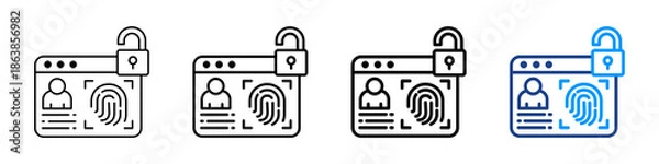 Fototapeta User Authentication Icon Different Style Outline Collection Set.