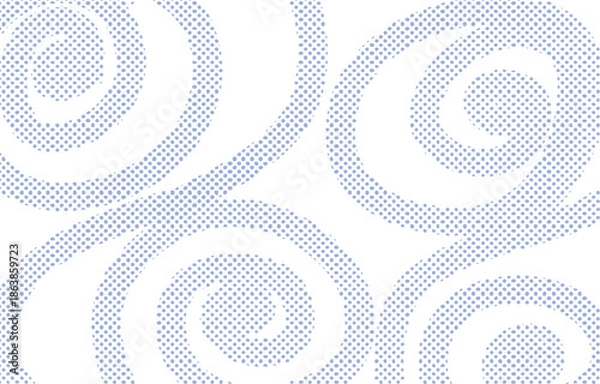 Obraz 手描きドットスパイラルの背景イラスト　水色　Web　Adobe Illustrator Artwork
