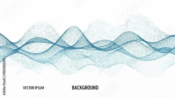 Obraz Modern abstract wave pattern with blue and white gradient