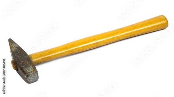 Obraz Old rusty hammer on white background