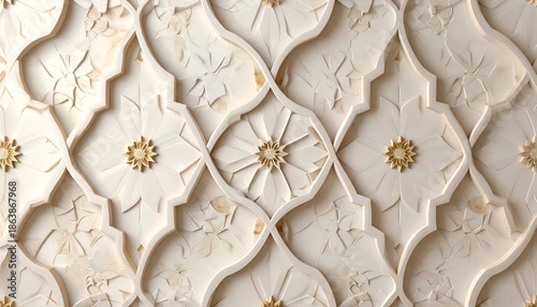 Obraz Intricate Floral Pattern Tile Wall Texture