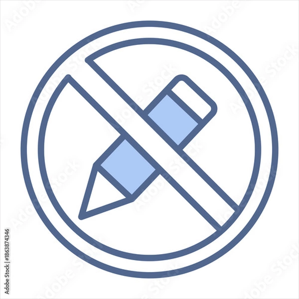 Obraz No Writing Blue Icon Vector Illustration